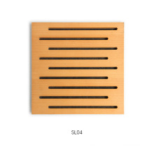 Slotted Wooden Acoustic Sheets Wall and Ceiling Decoration in Hotel